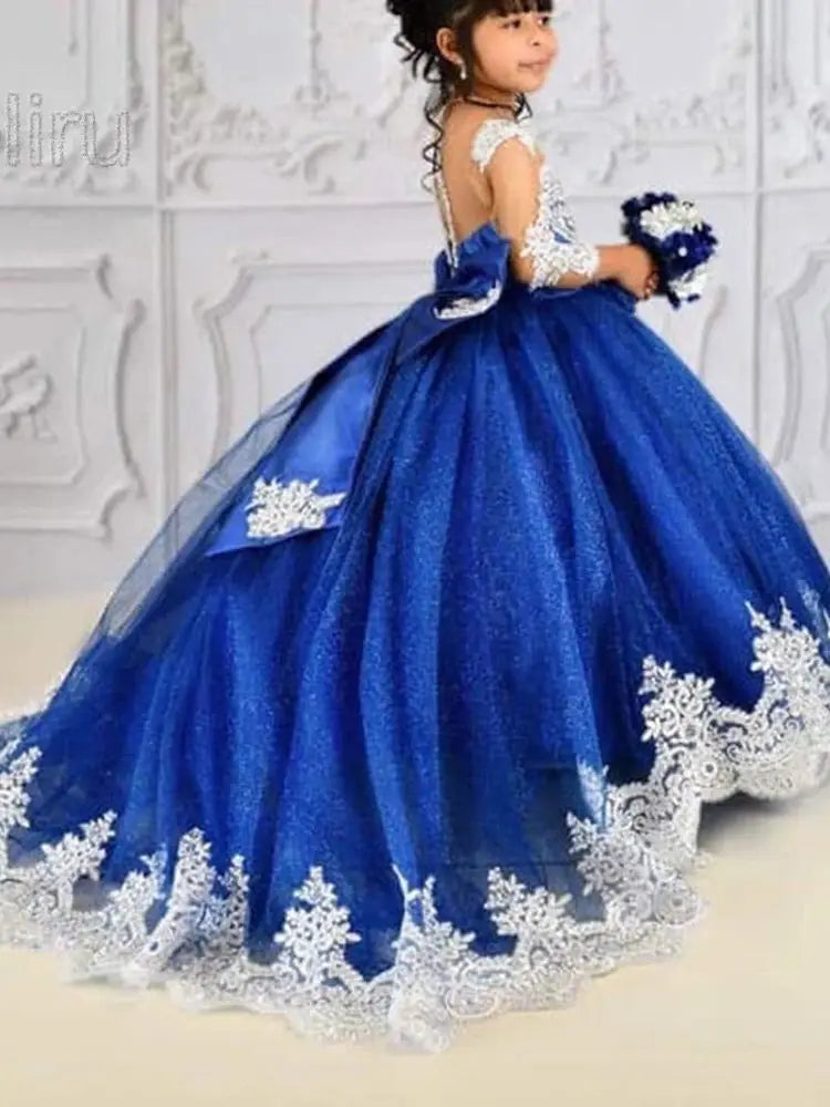 Girl Dress First Communion Party Prom Princess Gown Girls Birthday Party Dresses Backless Kids Pageant
