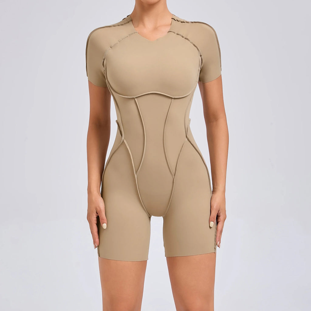 Short Jumpsuit Gym Clothes For Women Sportswear Fitness Overalls Backless Scrunch Booty Yoga Suit Sports Set Outfit
