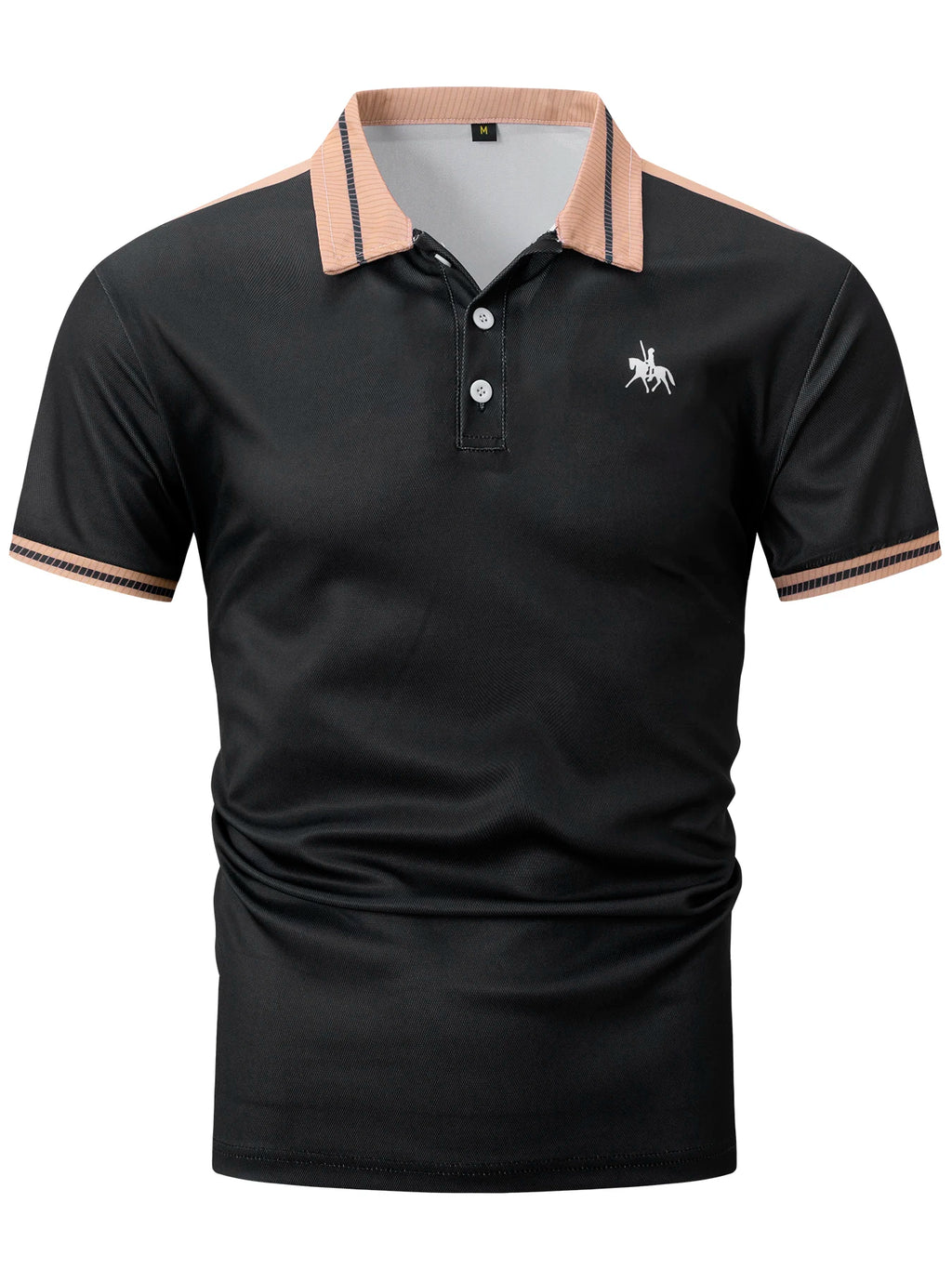 2024 Cross-border summer new European and American muscle men daily casual printed lapel short-sleeved sports Polo shirt