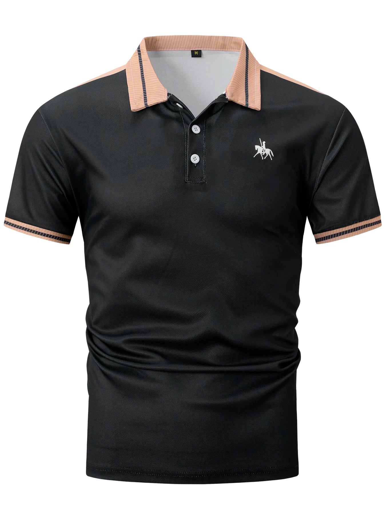 2024 Cross-border summer new European and American muscle men daily casual printed lapel short-sleeved sports Polo shirt