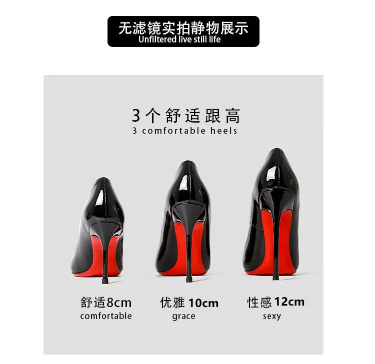 Heels for women Pointed toe Luxury Brand Women's High Heels Red soled Pumps Red Bottoms Matte Stiletto Ladies elegant shoes 12cm