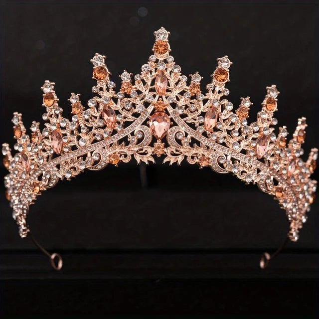 Baroque Crystal Tiaras And Crowns For Women Bride Rhinestone Prom Diadem Bridal Wedding Hair Accessories Jewelry Crown Tiara