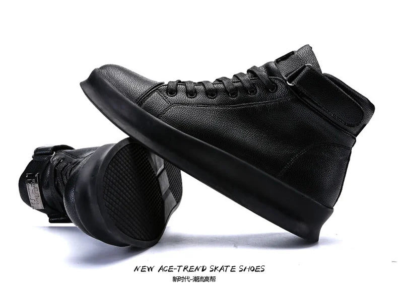 Fashion Luxury Men's Red High Top Sneakers PU Leather Casual Sneakers Men Flat Designer Shoes Breathable Hip Hop Sport Shoes Man