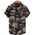 Hawaiian Beach Shirt Fashion Design Men's 3D Skull Print Shirt Retro Casual Street Clothing Men's Summer Unisex Short Sleeve Top