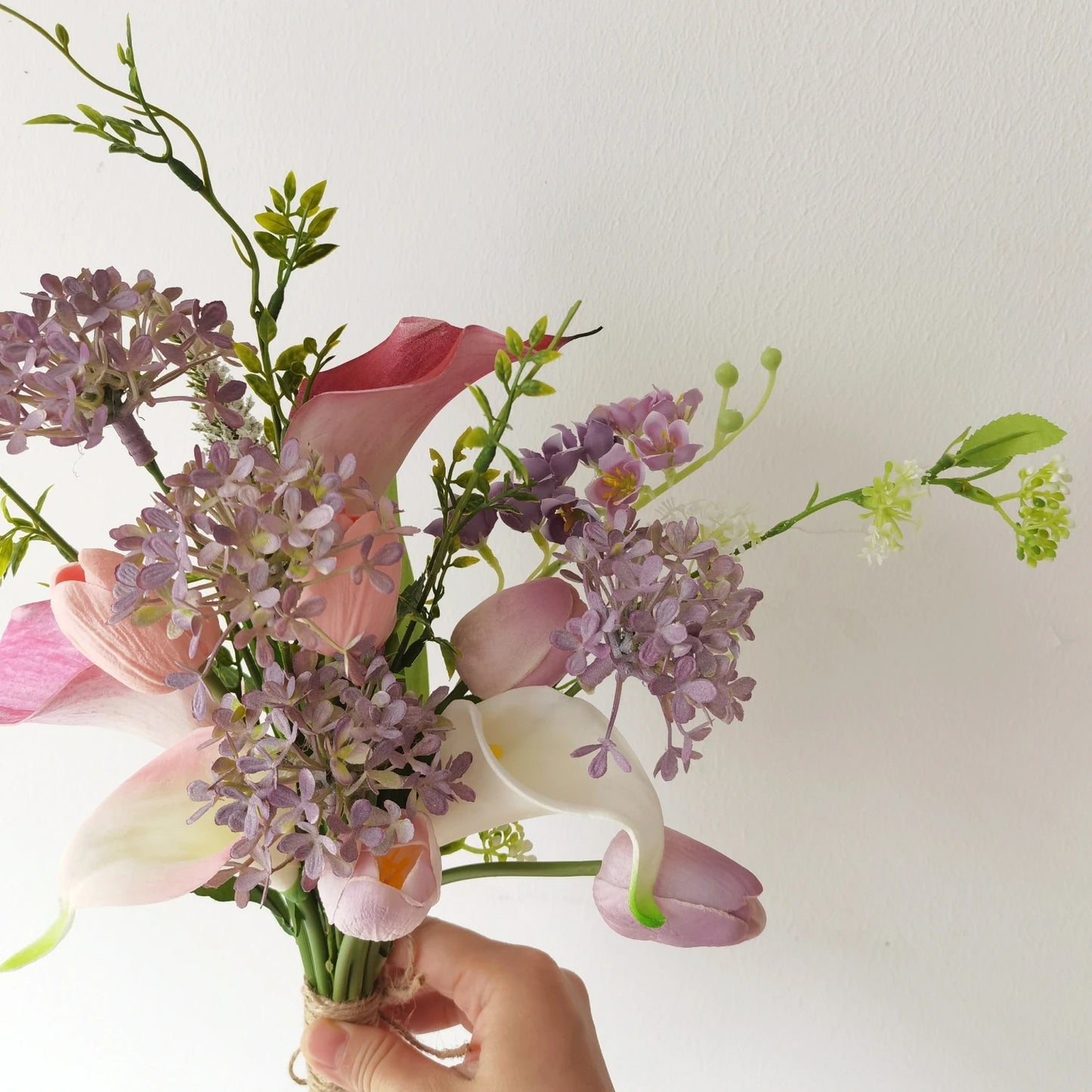 Ins Sle Purple Pink Handheld Flower Bouquet Artificial Flowers Wedding Photoaphy New Bride Home Decoration Arrangement
