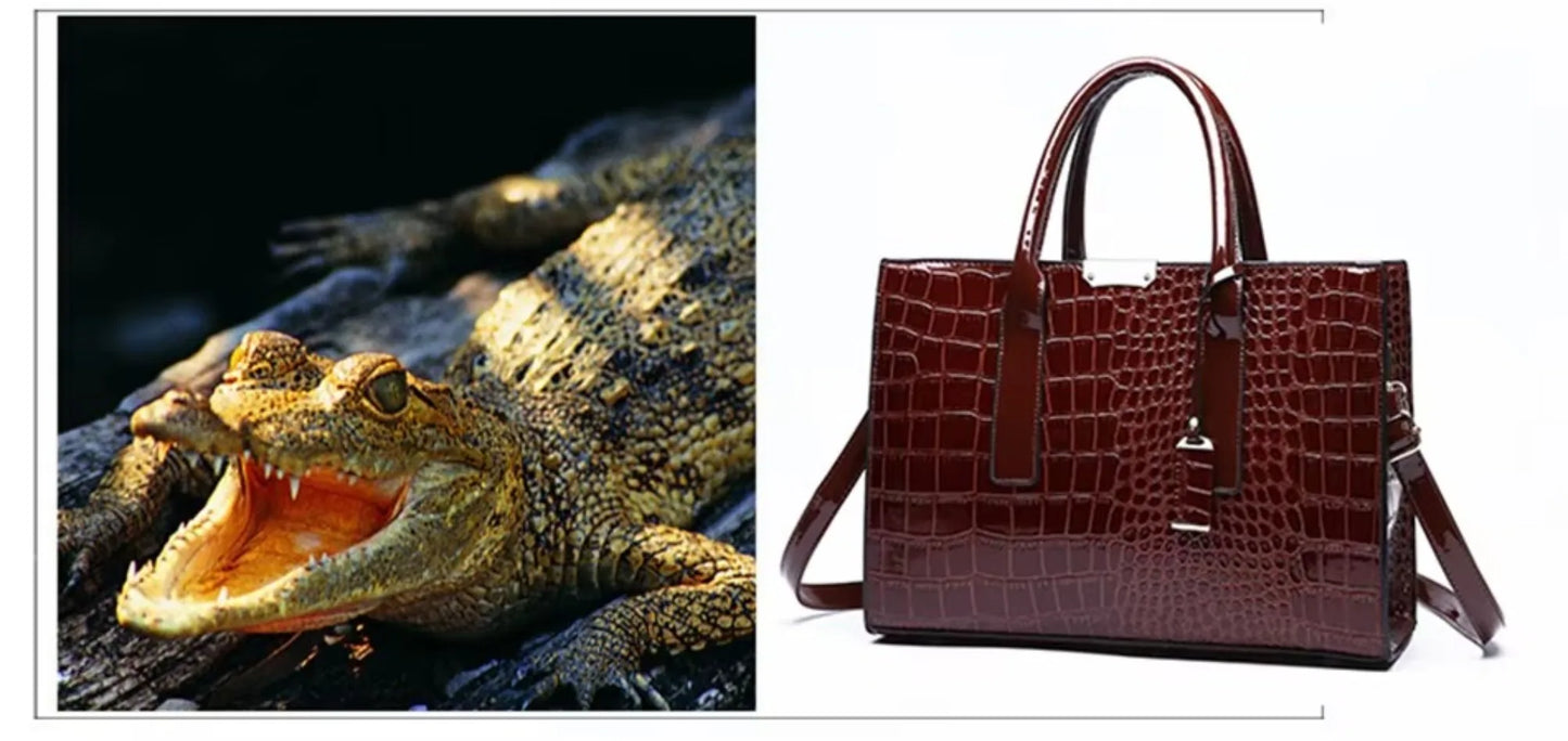 Large Capacity Crocodile Pattern Women Shoulder Tote Bag Leather Purses and Handbags for Women Designer Luxury Ladies Hand Bags