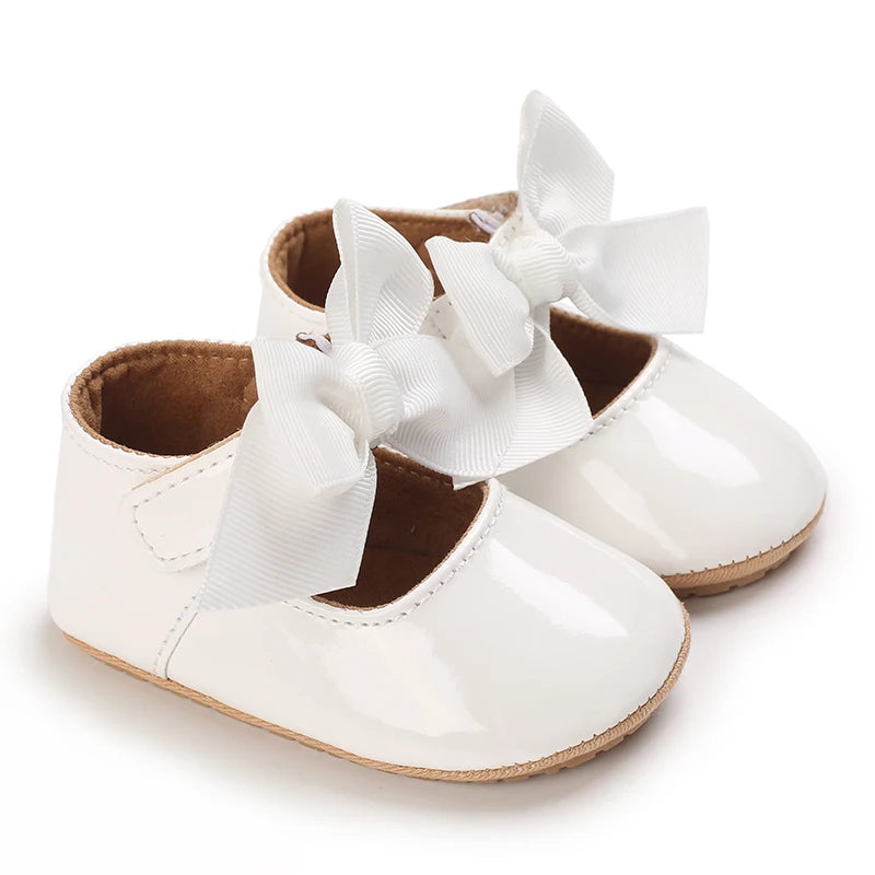 Cute White Lace Baby Girl Princess shoes  Baby Moccasins Moccs Shoes Bow Fringe Rubber Soled Non-slip Footwear Crib Shoes