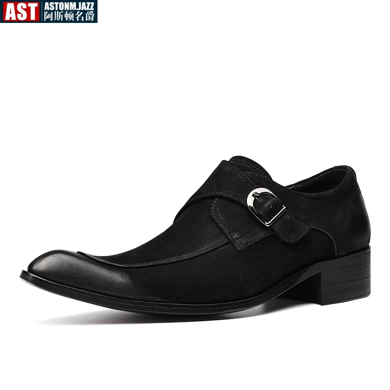 Men's Luxury Suede Cowhide Loafers – British Trend Handmade Business Shoes