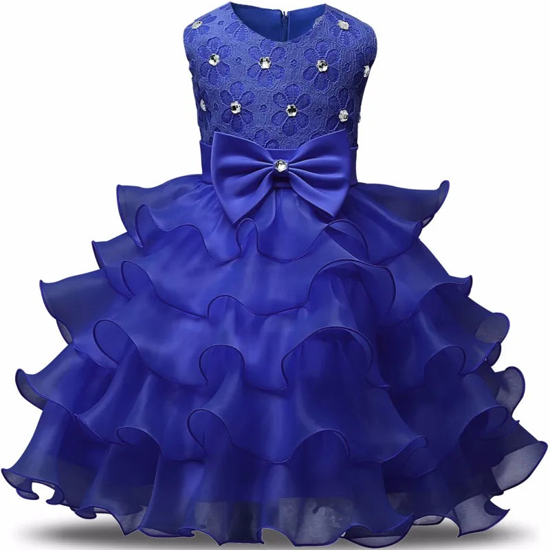 Flower Girl Dress For Wedding Baby Girl 2-8 Years Birthday Outfits Children's Girls First Communion Dresses Girl Kids Party Wear