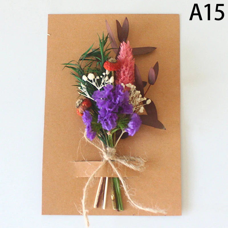 1pc Mini Natural Dry Flowers Bouquet Bridesmaid Boutonnieres Christmas Wedding Decor Valentine's Day DIY Floral Materials