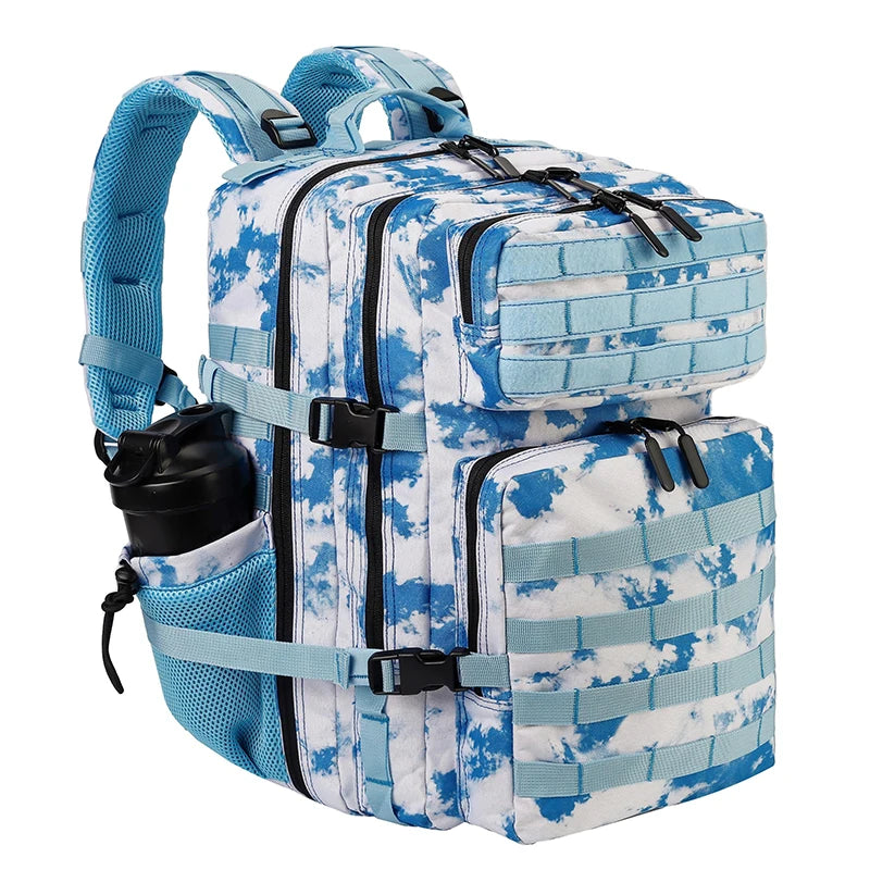 LHI 45L/35L/25L Tactical Backpack for Men and Women Waterproof Athlete Gym Outdoor Bag Travel Hiking Rucksack with Bottle Holder