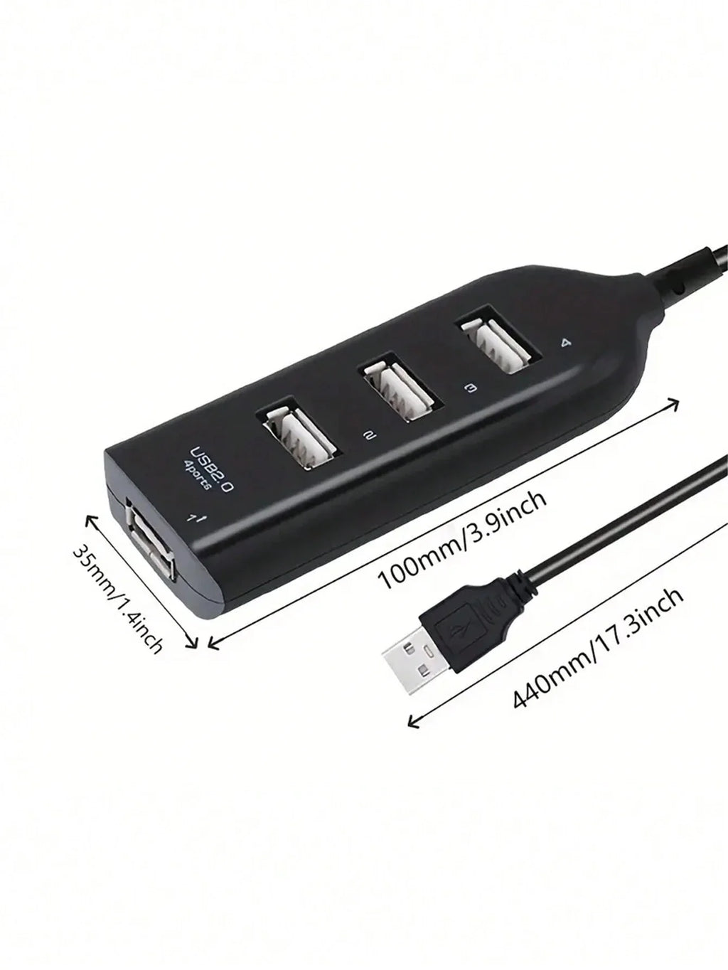 1pc White USB 4-Port Hub Expander Computer Accessory
