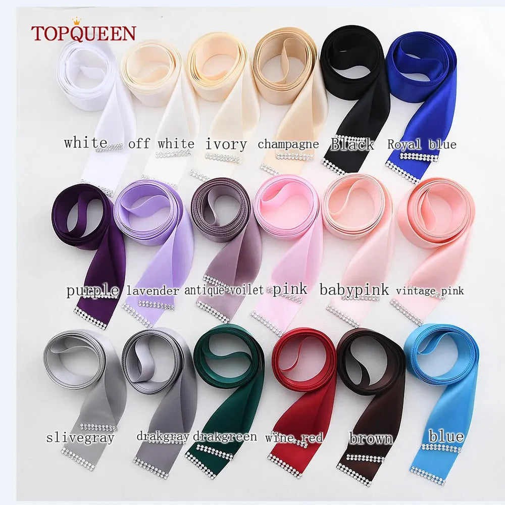TOPQUEEN Wedding Dress Decoration Satin Ribbon