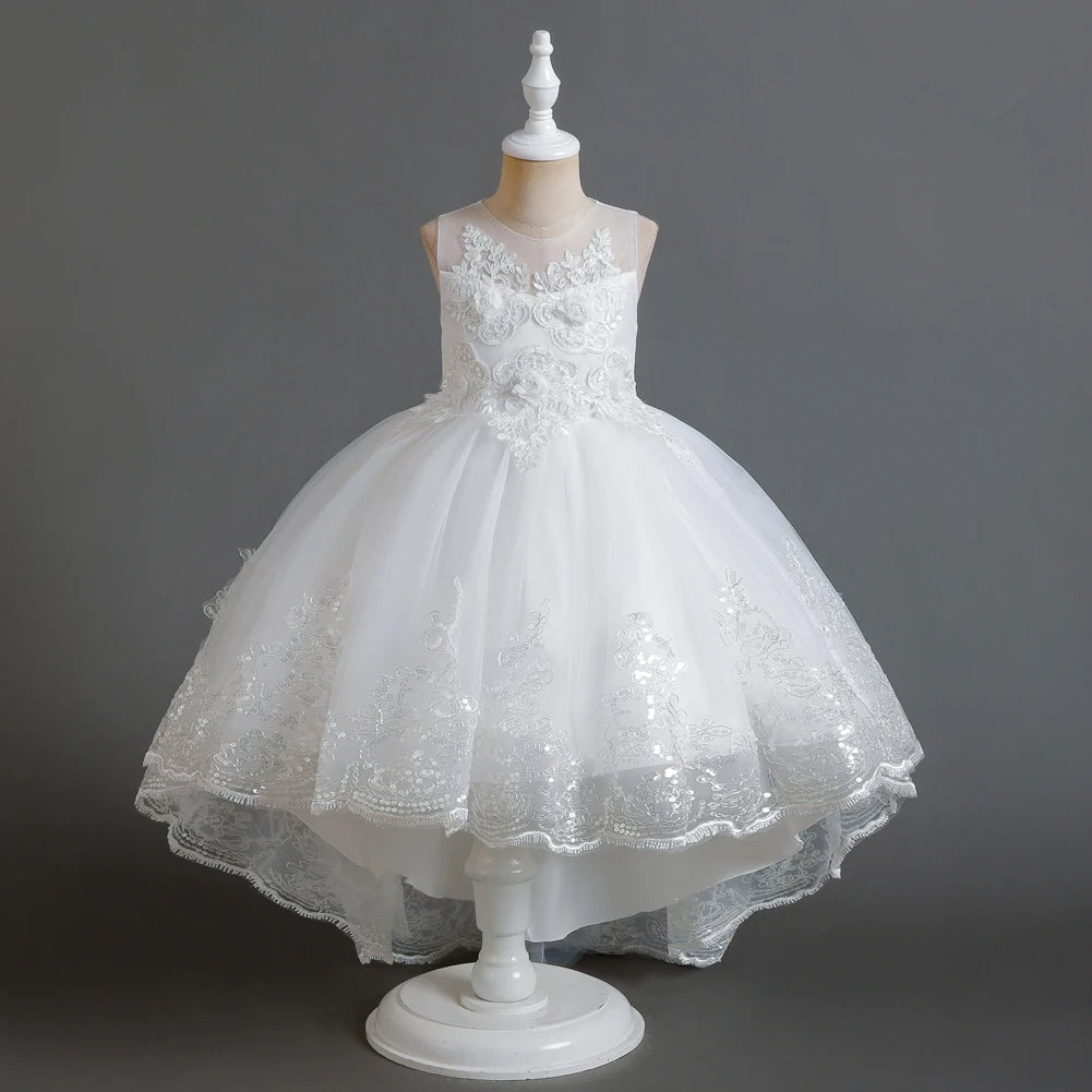 A train skirt Girl'S Sleeveless dresses  Tails Show dress Princess dress