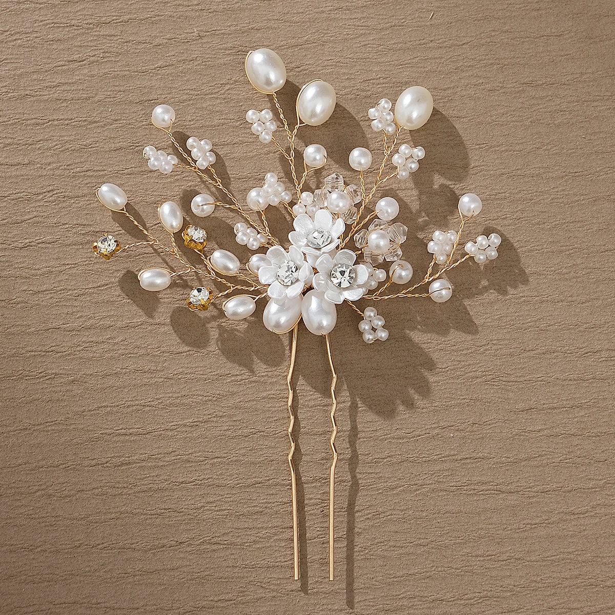 Fashion Pearl Rhinestone Flower Hair Pins barrette Bride Wedding Jewelry Accessories Hair Clips Headpiece For Women