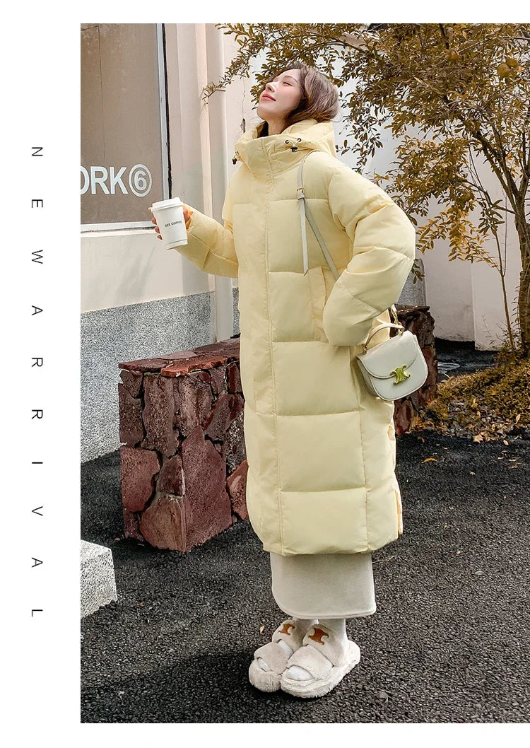 2025 Winter Women Jacket Coats Long Parkas Female Down Cotton Hooded Overcoat Thick Warm Jackets Windproof Casual Student Coat