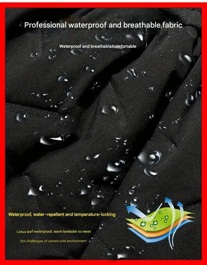 Winter Sweatwear Men Plush Thick Fleece Sweatpant Lambswool Thermal Trousers Casual Pants Waterproof Windproof Warm Cotton Pants