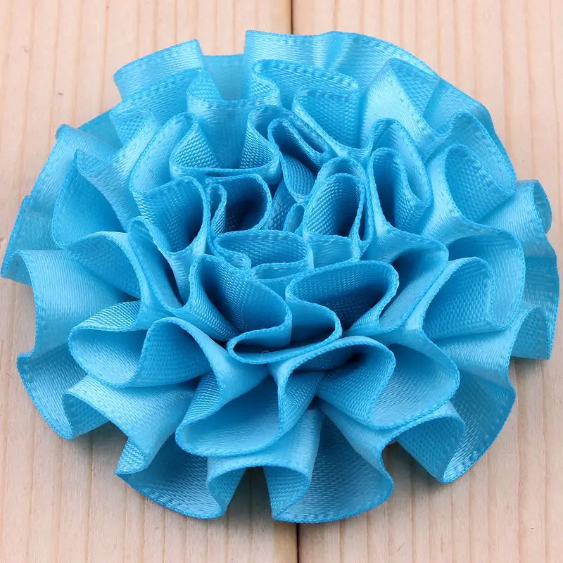 10PCS 5.5CM  Satin Artificial Lace Fabric Wedding Dress  Chiffon Flowers Bride Clothes Headwear Decoration