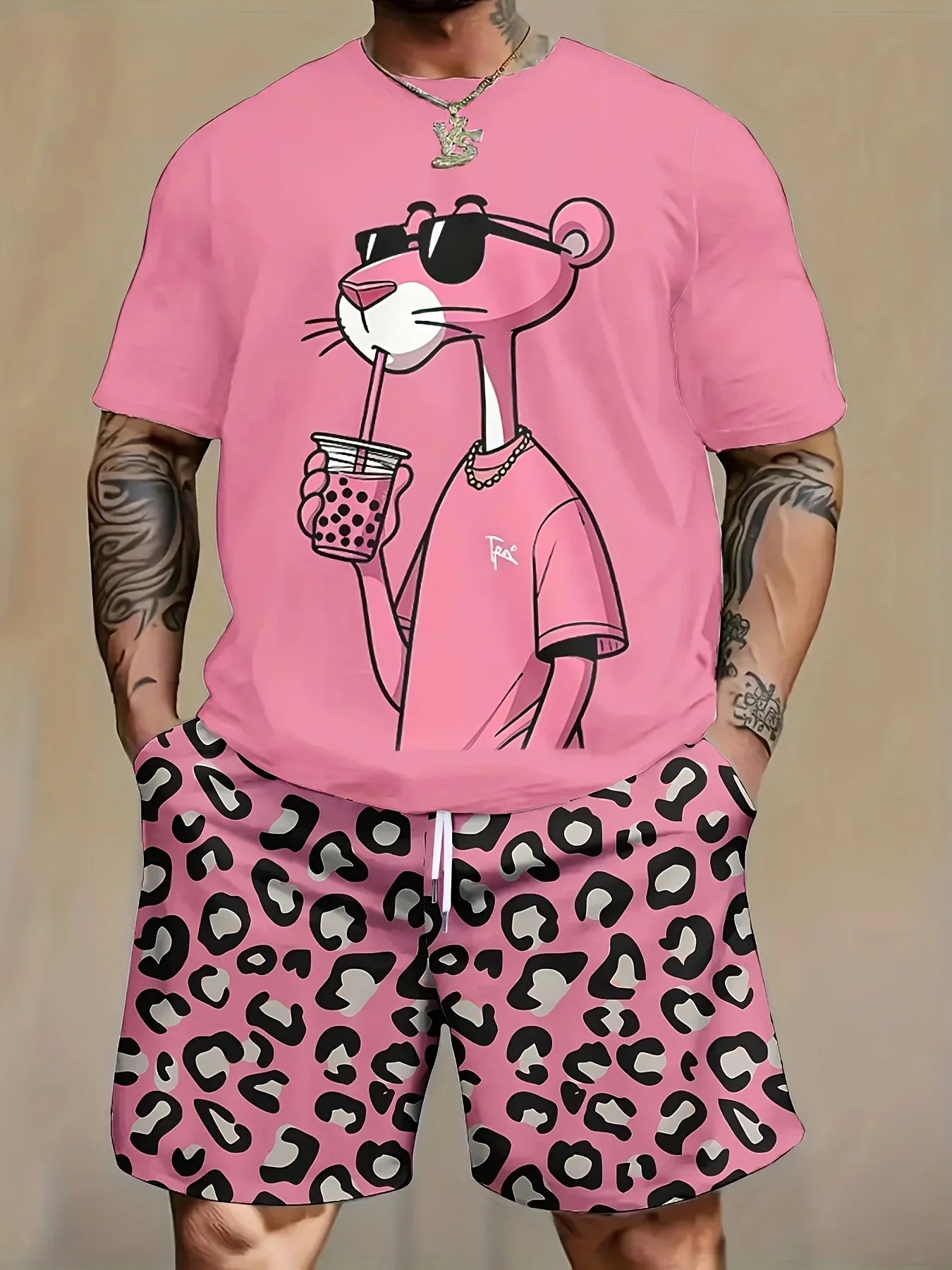 Men's suit T-shirt is stylish and SHORT