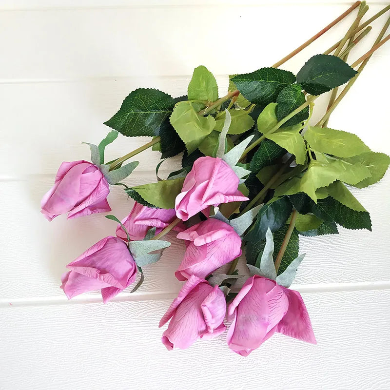 Wedding Decorations 12pcs/Lot Rose Latex Artificial Flowers Floral Silk Real Touch Rose Flowers Home Birthday Party Bouquet