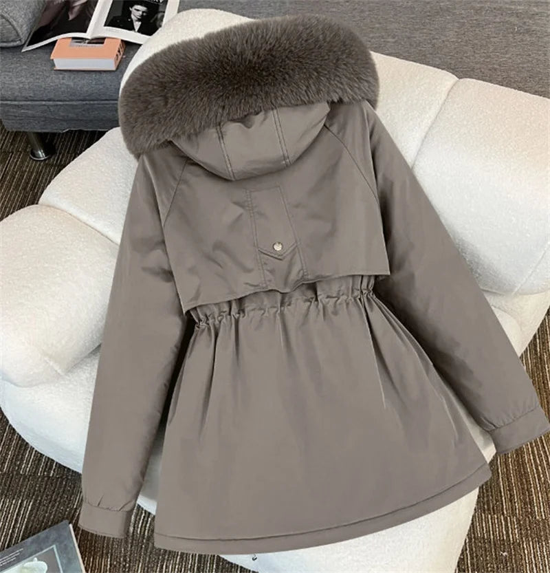 Winter Parkas Jacket Women 2025 New Fashion Korean Loose Hooded Thick Warm Casual Cotton Padded Coat Female Overcoat Casual Tops