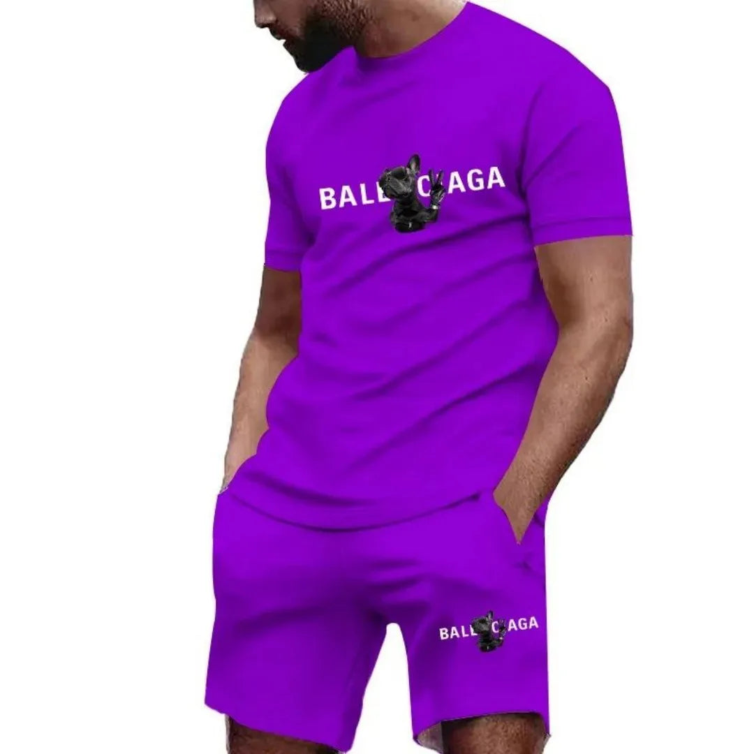 2025 summer new men's short sleeve and shorts T-shirt casual streetwear set summer daily casual 3d sports new series