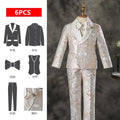6PCS Children's Costume Sets New Handmade Flower Boy Host Piano Performance Blazer Traje De Niño Para Boda Boys Suits A4439