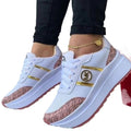 New Women's Casual Shoes Lightweight Color Blocked Womens Vulcanized Shoes Lace Up Flat Bottomed Women's Shoes Thick Soled Shoes