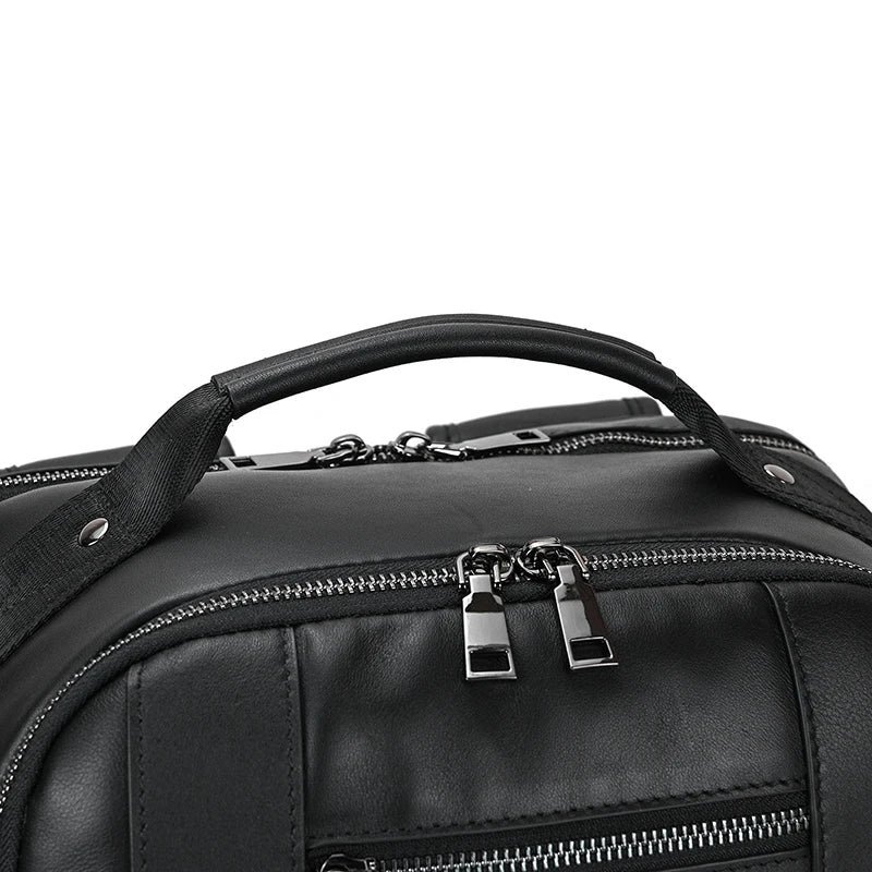 Newsbirds men's leather backpack retro luxury fashion style bagpack travel bag backpack school bag for man leather daypack men
