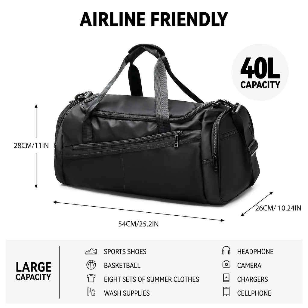Trendy Large Capacity Short Distance Travel Bag, Portable Dry Wet Separation Sports Backpack Gym Yoga Shoulder Bag, Storage Bag