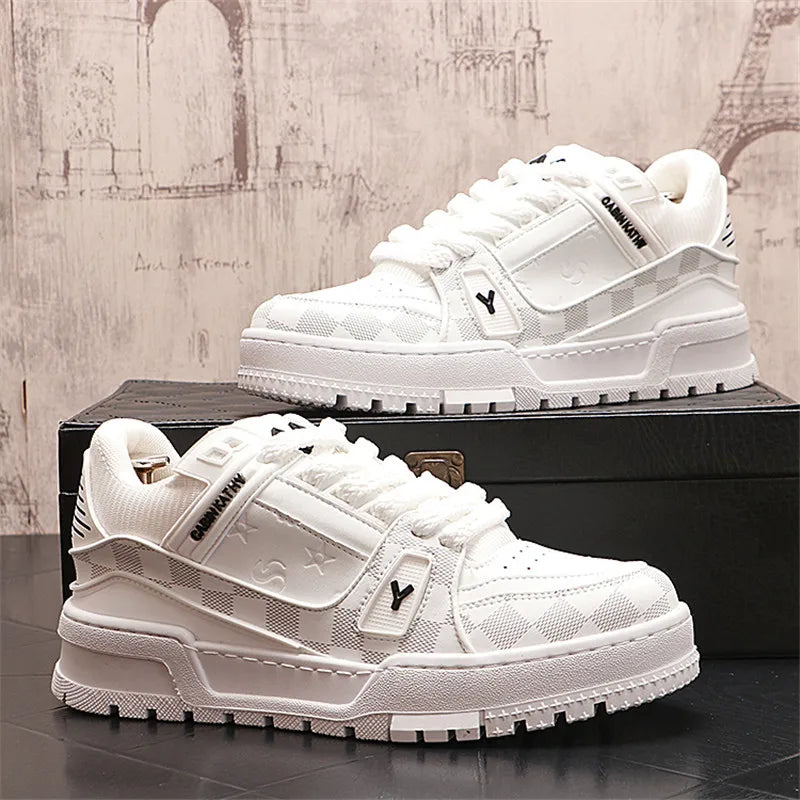 2025 New Men Outdoor Flat Classic Blue Sports Shoes Lace Up Skateboard Board Shoe Walking White Leisure Running Sneakers