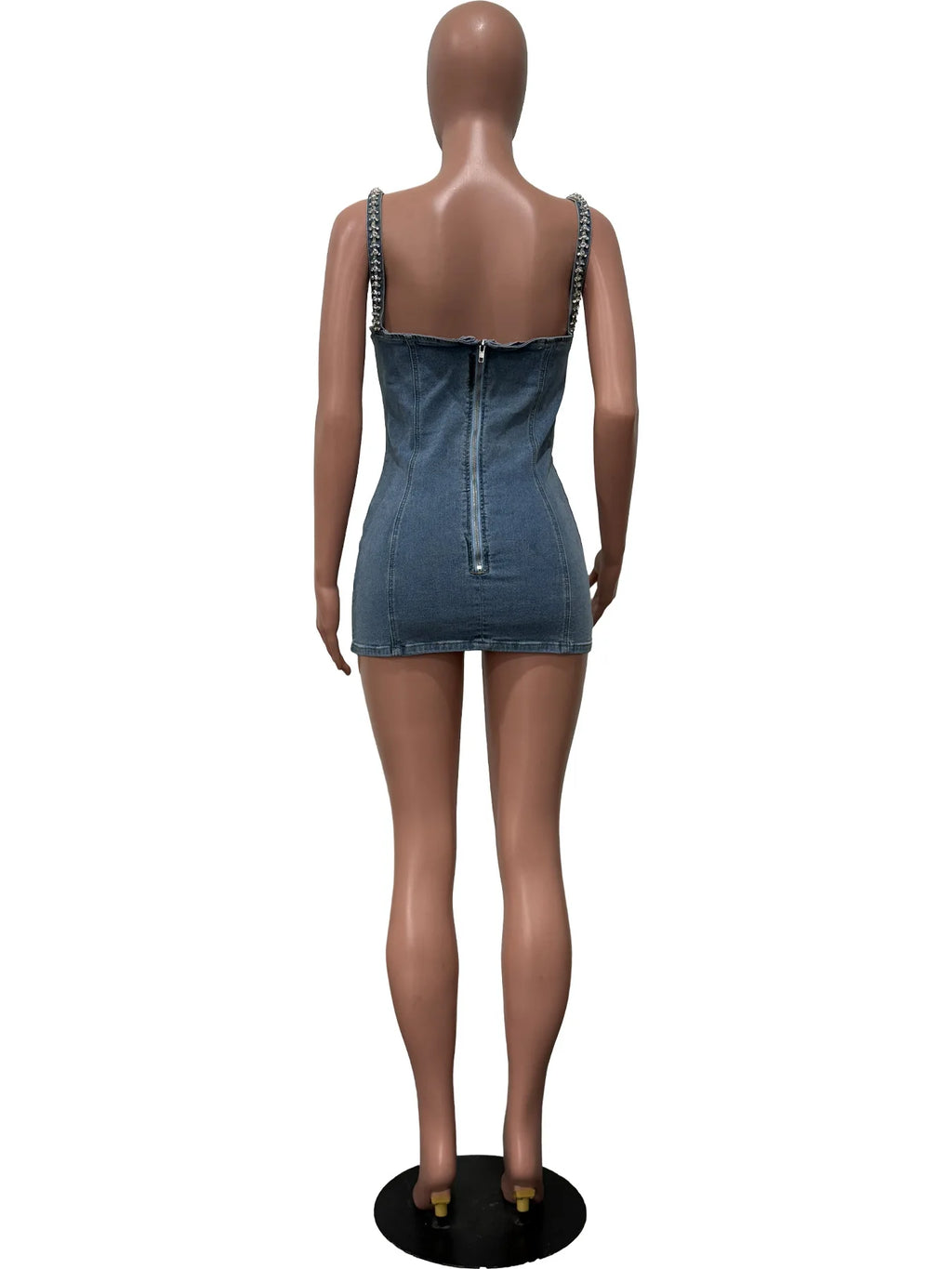 Camisole Dress Sexy Sleeveless Women Denim Dresses Solid Spliced Sheath Slim Washed Distressed 2025 Summer Wrap Buttocks