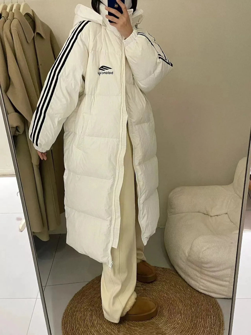 Women Long Down Jackets Coat 2024 Winter Unisex Warm Coat Loose PufferJacket Hooded New Long Parka Windproof Parkas Zipper Coat