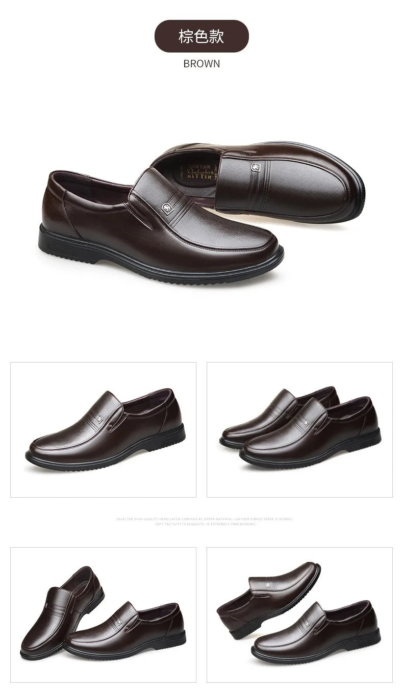 Leather Men Formal Shoes Luxury Brand 2025 Men's Loafers Dress Moccasins Breathable Slip on Black Driving Shoes Plus Size 37-46