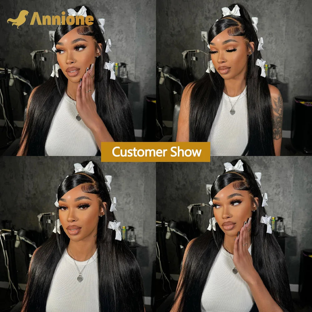 30 inch Glueless Wigs Human Hair Ready To Wear 6X4 Brazilian Straight HD Lace Front Human Hair Wig 100% Human Hair Wigs Glueless
