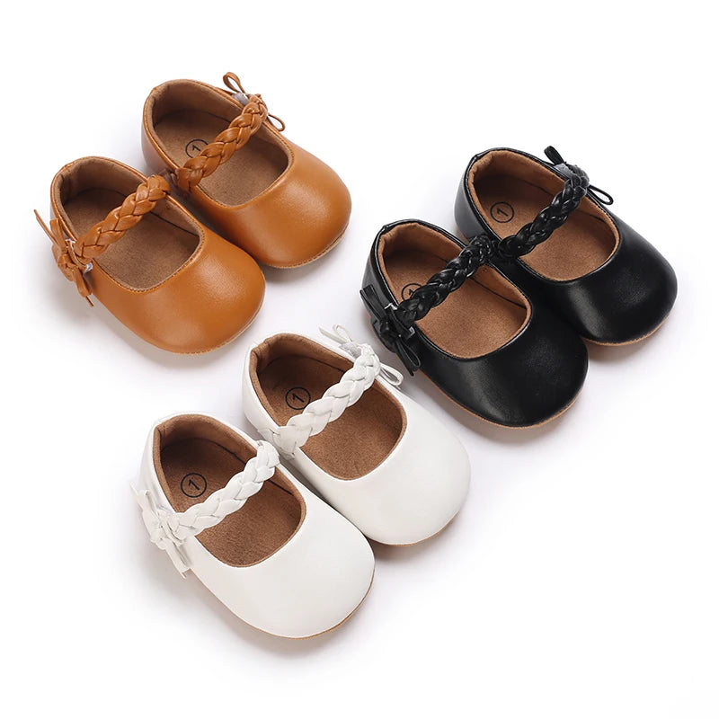 Cute White Lace Baby Girl Princess shoes  Baby Moccasins Moccs Shoes Bow Fringe Rubber Soled Non-slip Footwear Crib Shoes