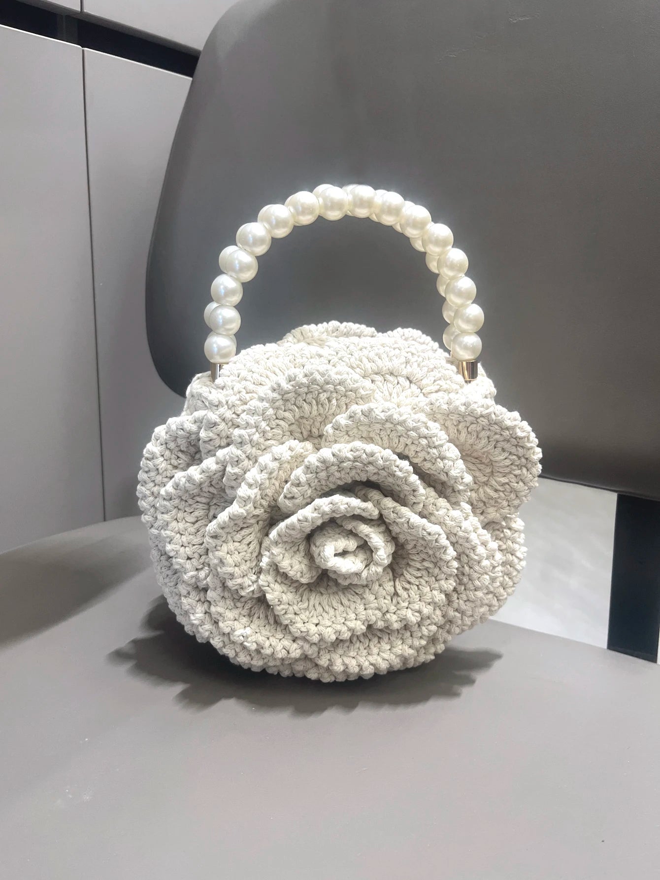 handmade Crochet flower shape Evening clutch Bag Purses and handbag luxury Designer banquet bag Women's bag