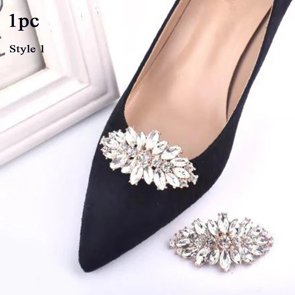 1Pcs Wedding DIY Detachable Charm Buckle Bridal Crystal Shoes Accessory Decoration Clip Women High Heel Rhinestone Shoe Buckles