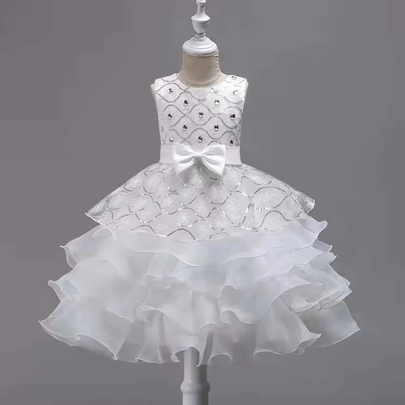 Flower Girl Dress For Wedding Baby Girl 2-8 Years Birthday Outfits Children's Girls First Communion Dresses Girl Kids Party Wear