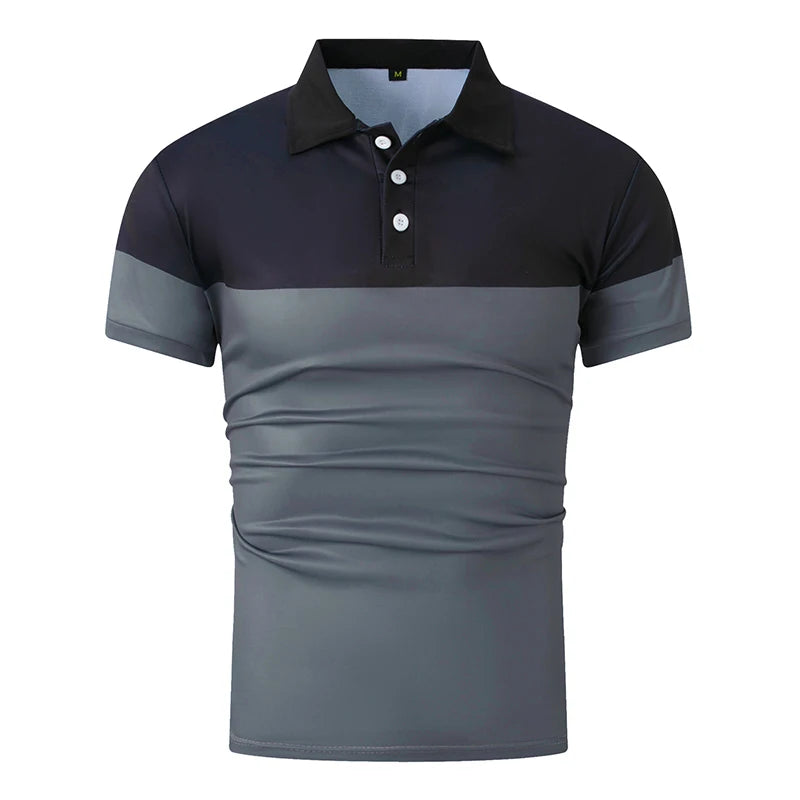 Summer Men's Short sleeved Polo Shirt Business Casual Collar T-shirt Plus Size Breathable Top European and American Plus size