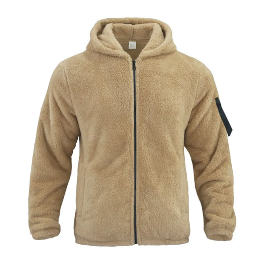 Men's Winter Jacket Warm Loose Casual Fleece Soft Fabric Velvet Skin Friendly Solid Streetwear Fashion Jackets Coats for Men