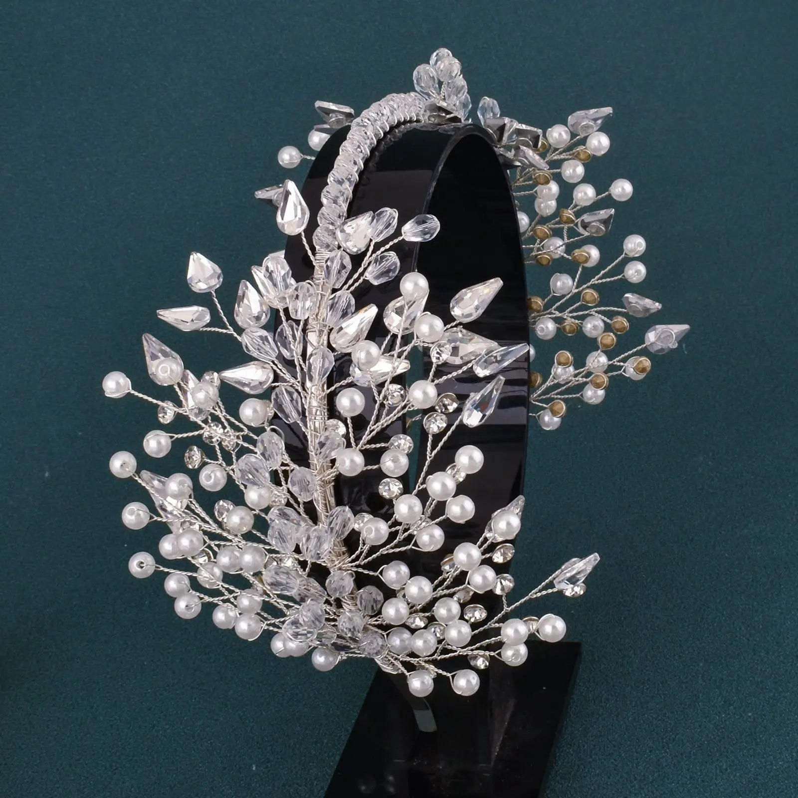 DZ023 Fashion Wedding Headpiece Crystal Pearl Hair Piece 2022 Bridal Tiara Dinner Party Headdress  For Women Bride Headwear
