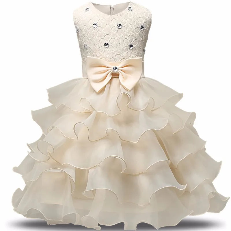 Flower Girl Dress For Wedding Baby Girl 2-8 Years Birthday Outfits Children's Girls First Communion Dresses Girl Kids Party Wear
