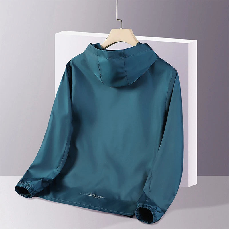 Men's Jacket Summer Sun Protection UPF50+ High-End Waterproof Thin Jacket Hooded Breathable Lightweight Outdoors Fishing Jacket