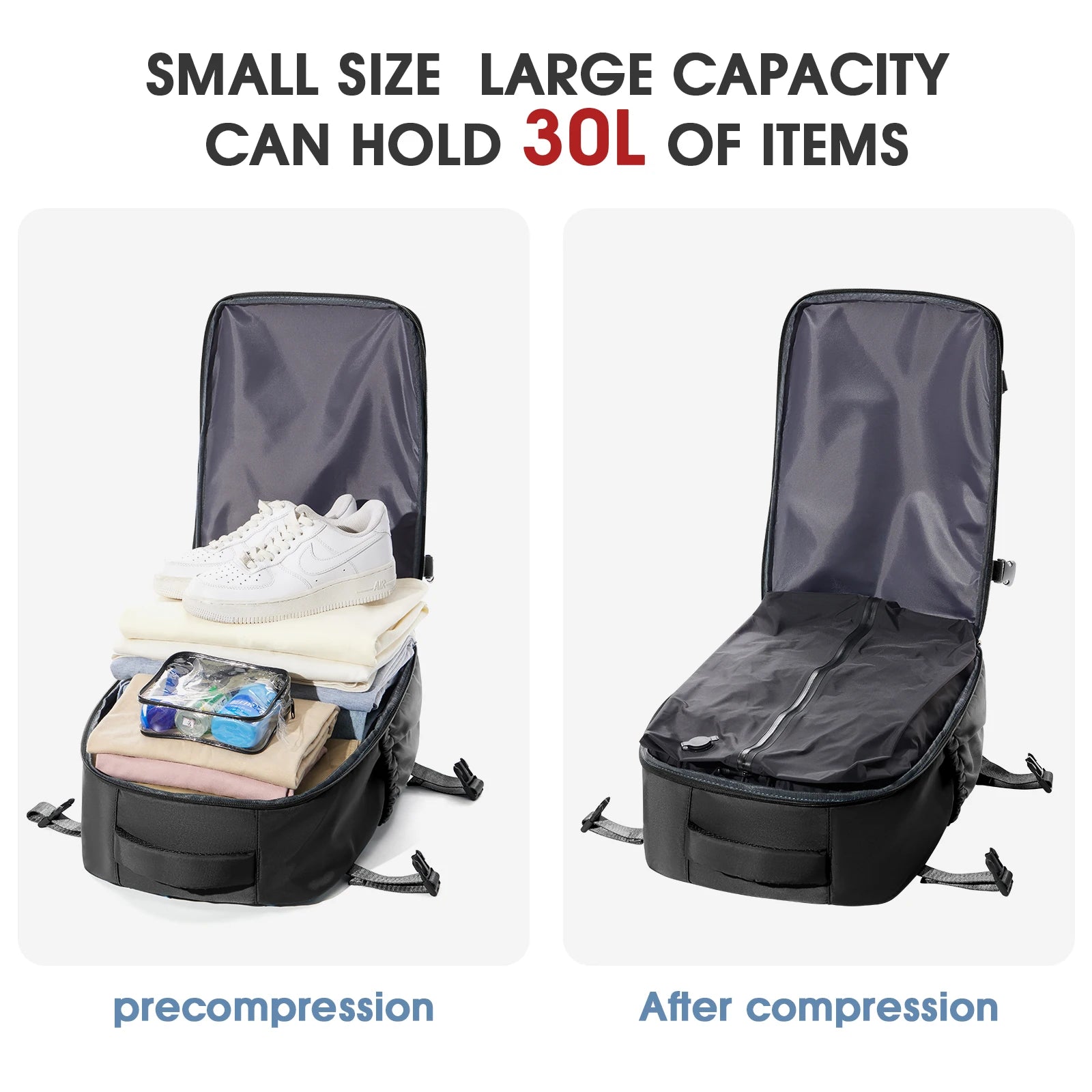 Vacuum Backpack Travel Bag for Men Large Capacity airback Backpack Business Laptop Backpack Women Expandable Backpack School Bag