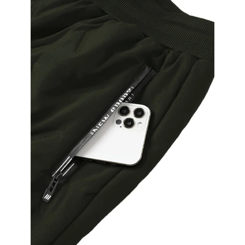 Winter Plush Pants for Men's Thickened Windproof Pants for Lamb Velvet Cold-proof and Warm Men's Casual Pants Baggy Gift