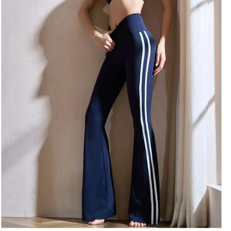 Elastic High Waist Women's Flare Pant Sexy Slim Leggings Yoga Lady's Trousers Wide Leg Pant Sportswear Boot Cut Pants Matching