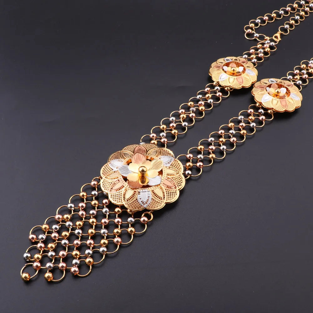 Indian Jewelry Set Colorful Bridal Wedding Ethiopia Dubai Nigerian African Necklace Earrings Bracelet Ring Jewellery Set