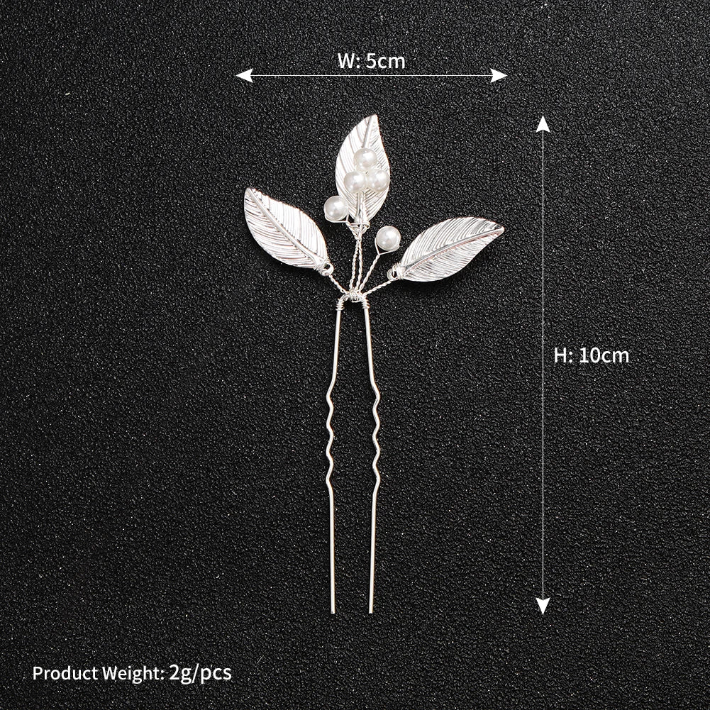 Fashion Pearl Rhinestone Flower Hair Pins barrette Bride Wedding Jewelry Accessories Hair Clips Headpiece For Women
