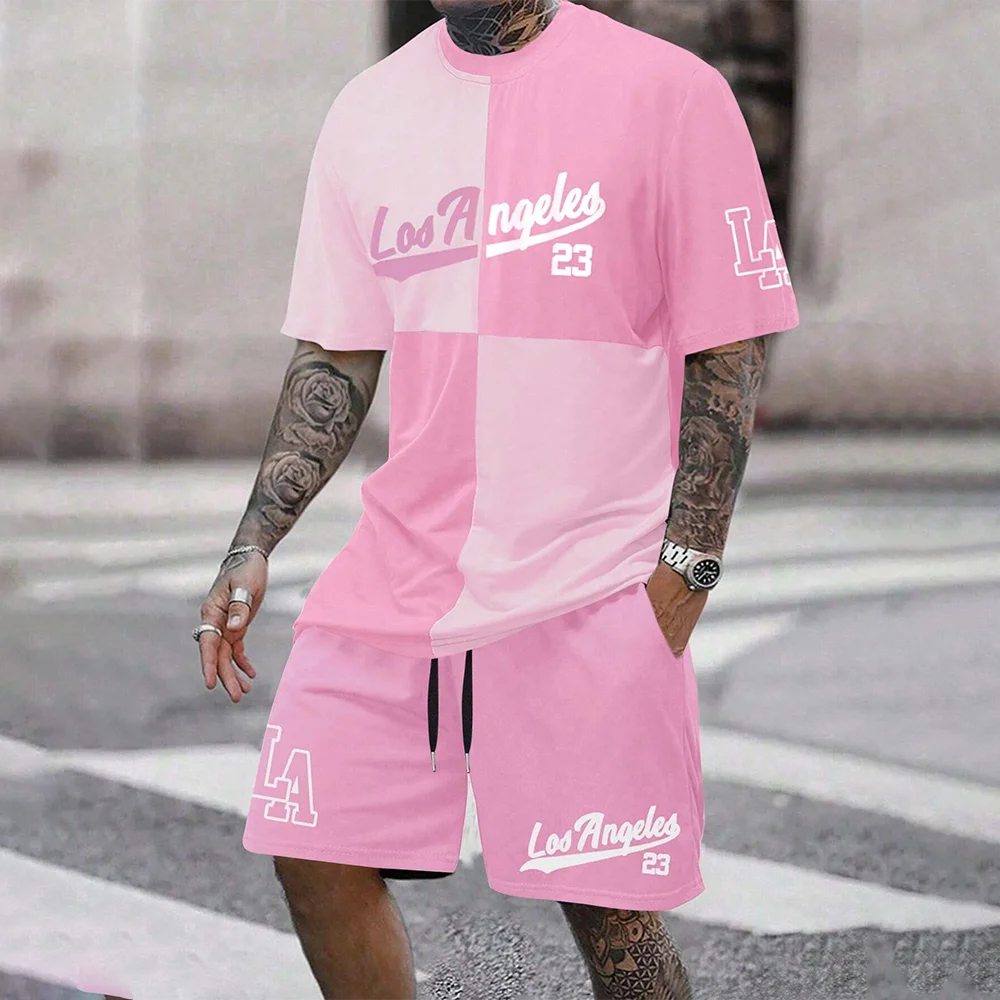 2024 New Fashion  3D Printed Men's Suit Oversized Clothing Short Sleeve Shorts Suit Men's Sportswear Summer Casual Suit